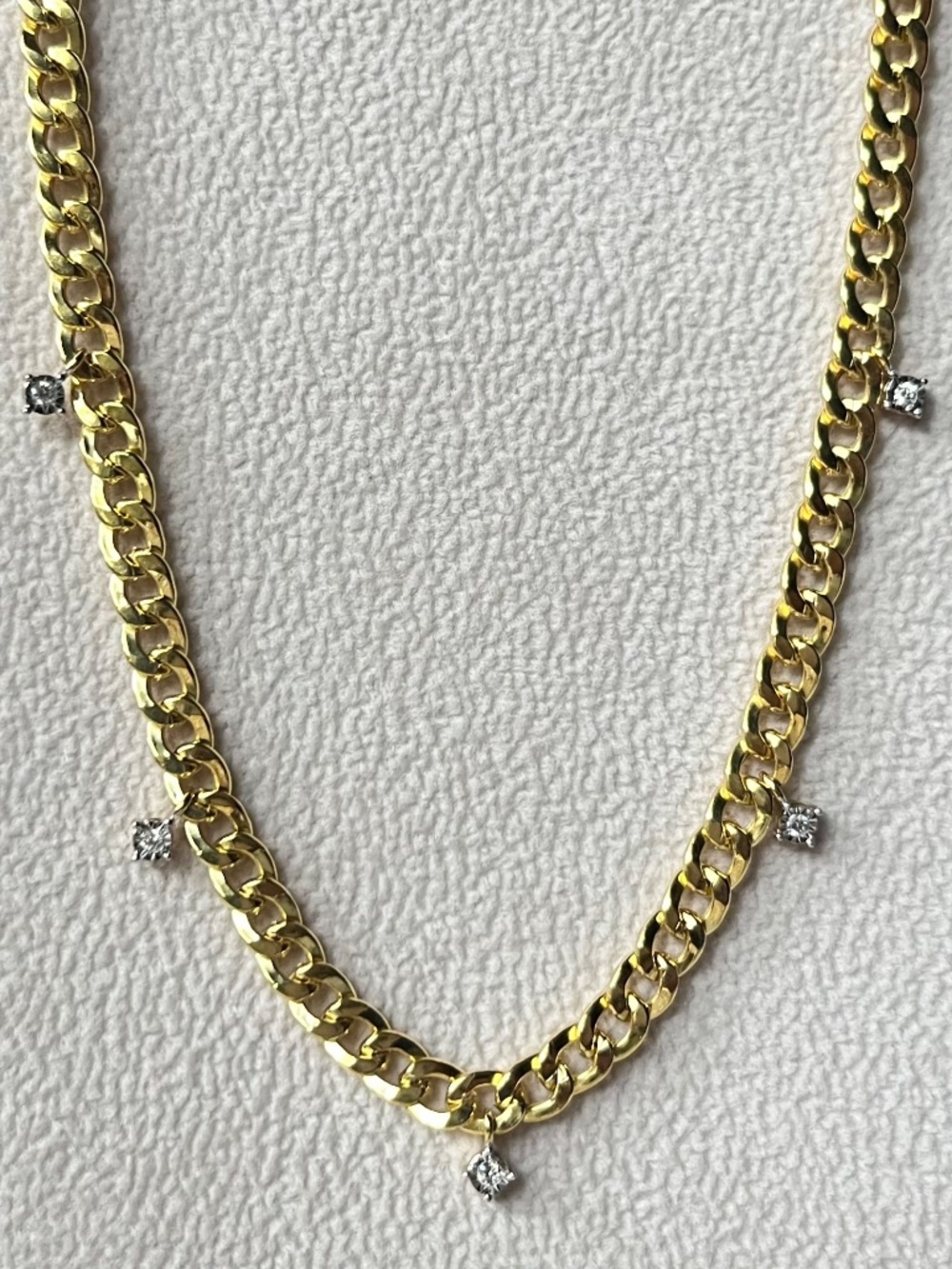 N034 | Natural Diamond Cuban Link Gold Chain Necklace - Picture 2 of 5